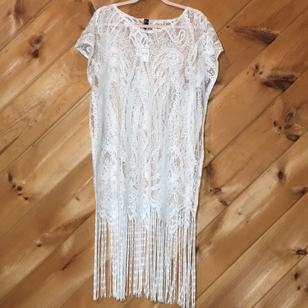 EXPRESS Ivory Bohemian Style Lace Kimono NWT